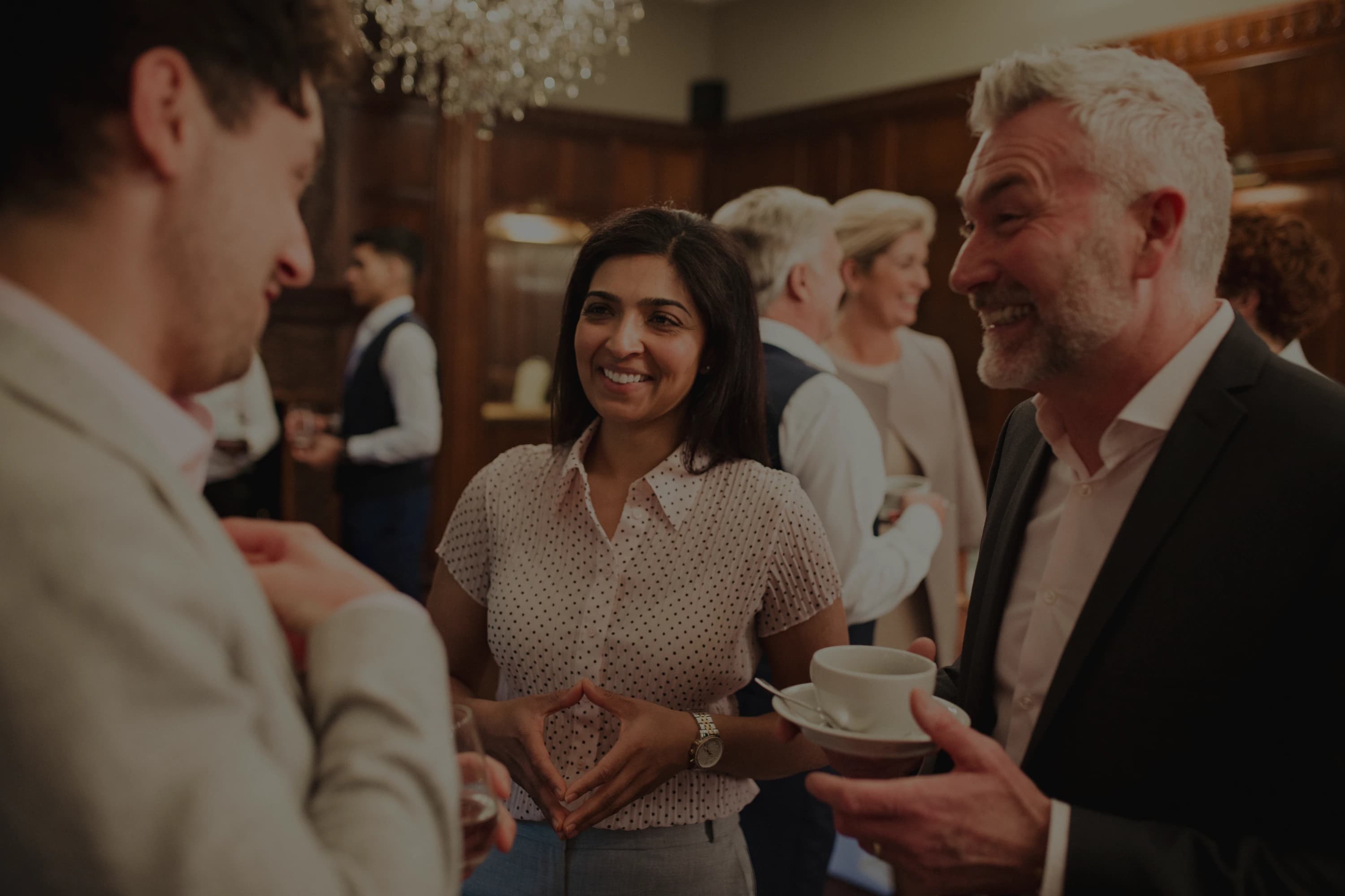 People networking at an event