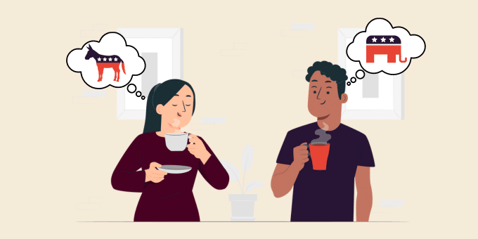 Can dating and politics mix? You might think that red and blue can’t coexist, but what if we told you that there are ways to make dating someone with different political views work–and, dare we say, work well?